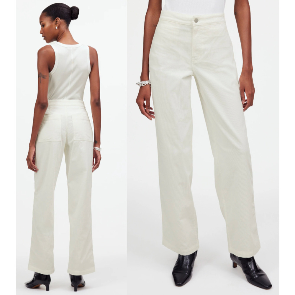 Madewell | Emmett Wide-Leg Pant Corduroy Welt Pocket winter white | Sz 31